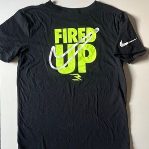 Nike Black Tee with Neon Yellow Graphic